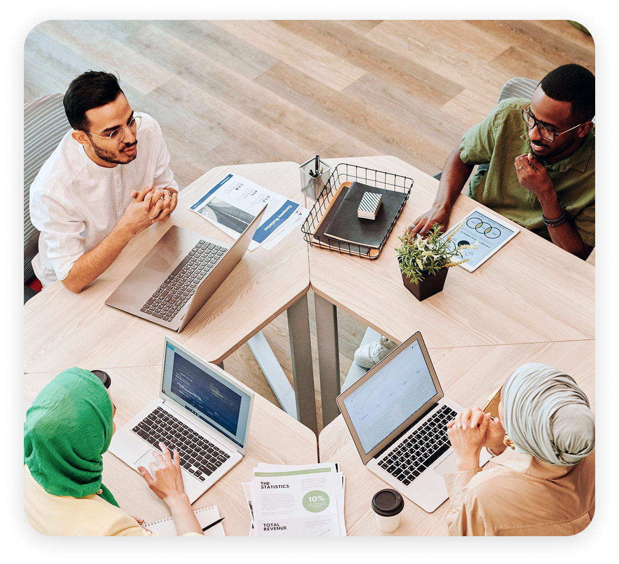 Team meeting around a table
